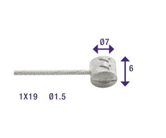 Elvedes Rem binnenkabel Elvedes 2250mm RVS ø1,5mm Weinmann tonnippel (100 stuks in doos)