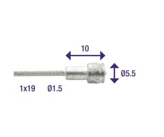 Elvedes Rem binnenkabel Elvedes 2000mm RVS ø1,5mm V-nippel (100 stuks)