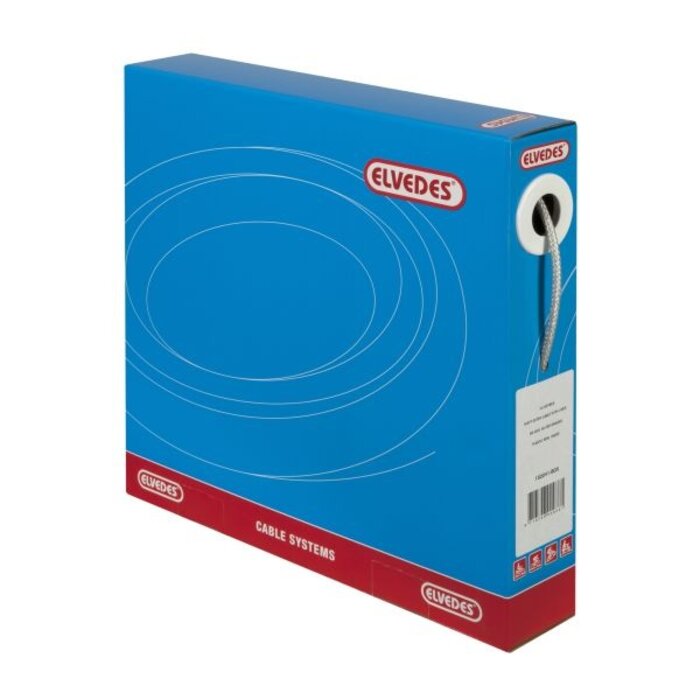 Elvedes Schakel buitenkabel Elvedes met voering 30 meter / ø5,0mm gevlochten - zilver (30 meter in doos)