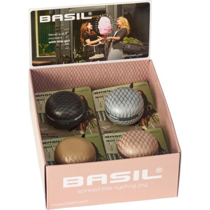 Basil Display met 4 Basil Noir Bell fietsbellen