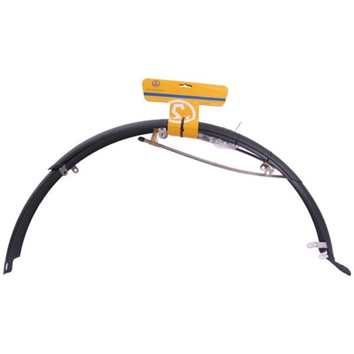 MERKLOOS Spatbordset 28" kunststof 50 mm compleet met stangenset - mat zwart