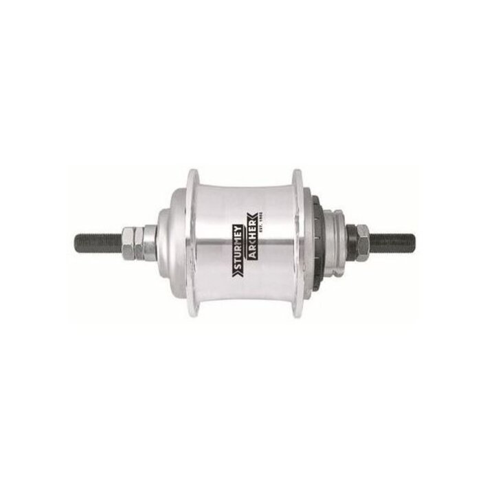 Sturmey Archer Versnellingsnaaf Sturmey Archer S-RF3 3 speed vrijloop - 36 gaats - zilver