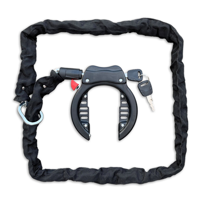 LYNX Lynx Ringslot - Met ketting - 100cm - Zwart