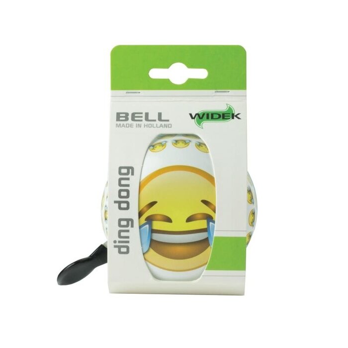 Widek Fietsbel Ding-Dong Widek Emoticon Tears Eyes ø80mm - wit/lichtblauw/geel (op kaart)