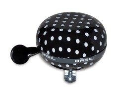 Basil Fietsbel Basil Polkadot ø80mm - zwart / wit