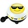 Fietsbel Ding-Dong Widek Emoticon Sunglasses ø80mm - wit/zwart/geel (op kaart)