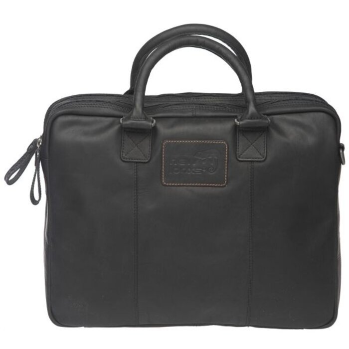 Newlooxs Fietstas New Looxs Santos 13,5 liter 40 x 11 x 31 cm - gemaakt van luxe leder - black