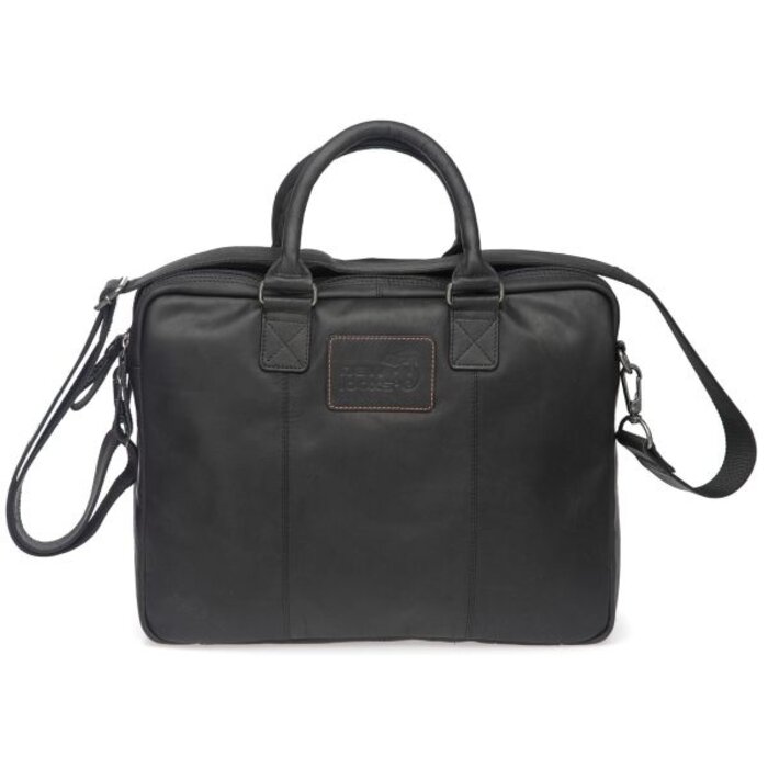 Newlooxs Fietstas New Looxs Santos 13,5 liter 40 x 11 x 31 cm - gemaakt van luxe leder - black