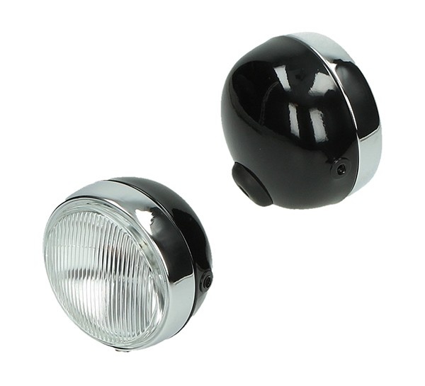 koplamp rond maxi zwart glans DMP