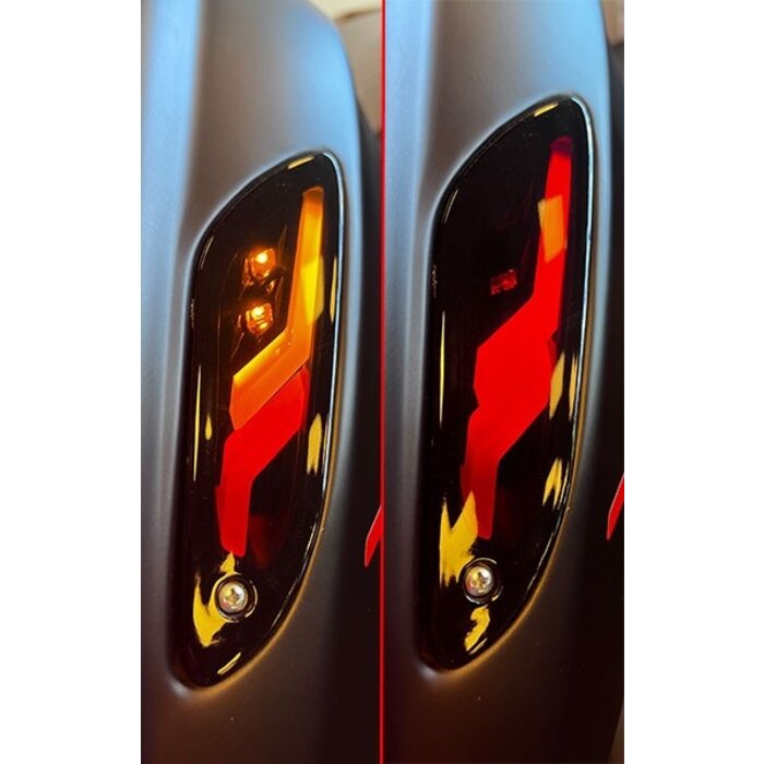 DMP knipperlichtset led evo-2 primav/sprin donker smoke achter DMP