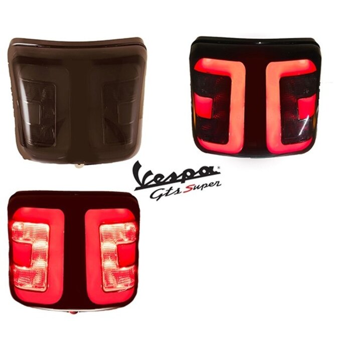 Power1 achterlicht led smoke E-keur gts all/gts125/gts250/gts300 zwart glans Power1