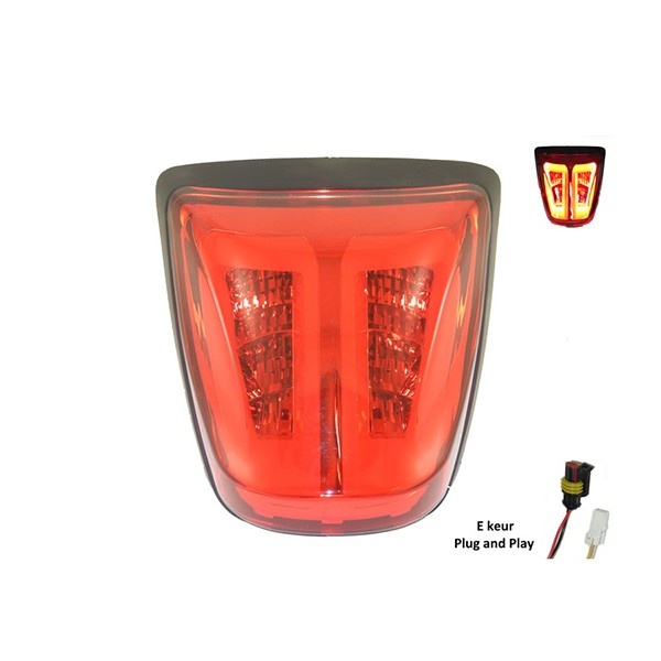achterlicht led tube rood /zwart matt E-keur primav/sprin Power1