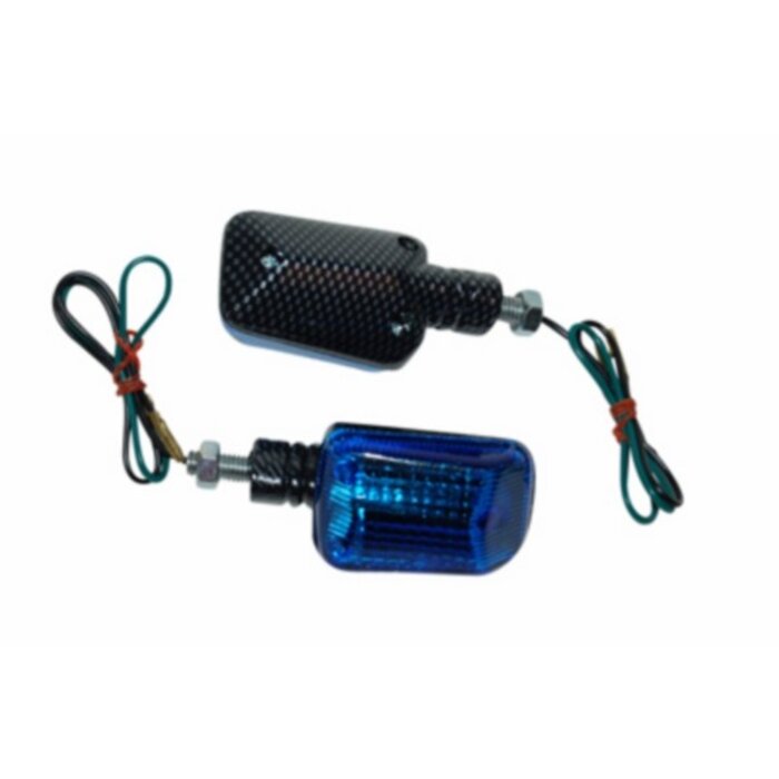 DMP knipperlichtset mini univ 6mm blauw/carbon DMP=op=op