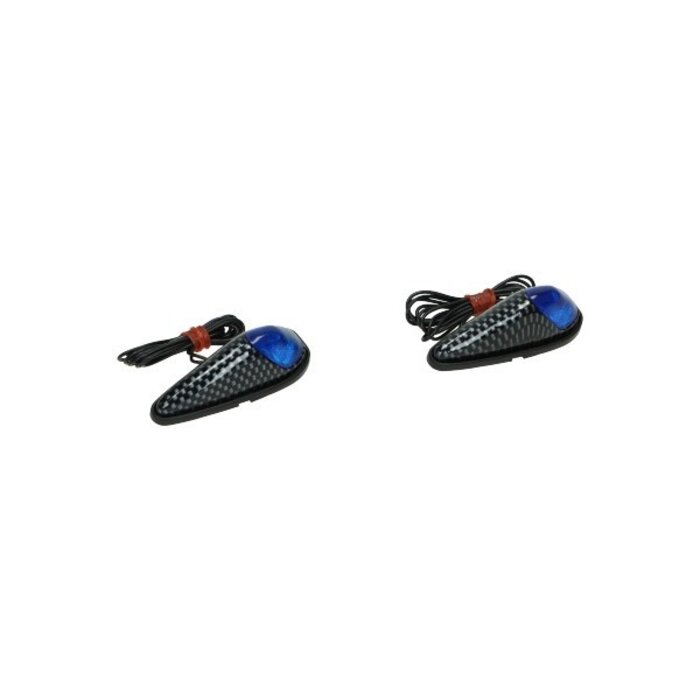 DMP led verlichting 12v universeel carbon/blauw/wit DMP 2pcs=op=op