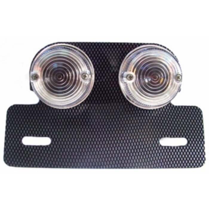 DMP achterlicht + kent plaathouder universeel carbon/wit DMP=op=op