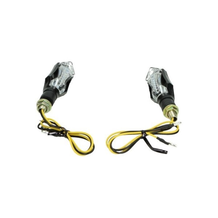 DMP knipperlichtset led mini 12 leds matrix (verloop) bromfiets/motor univ zwart DMP