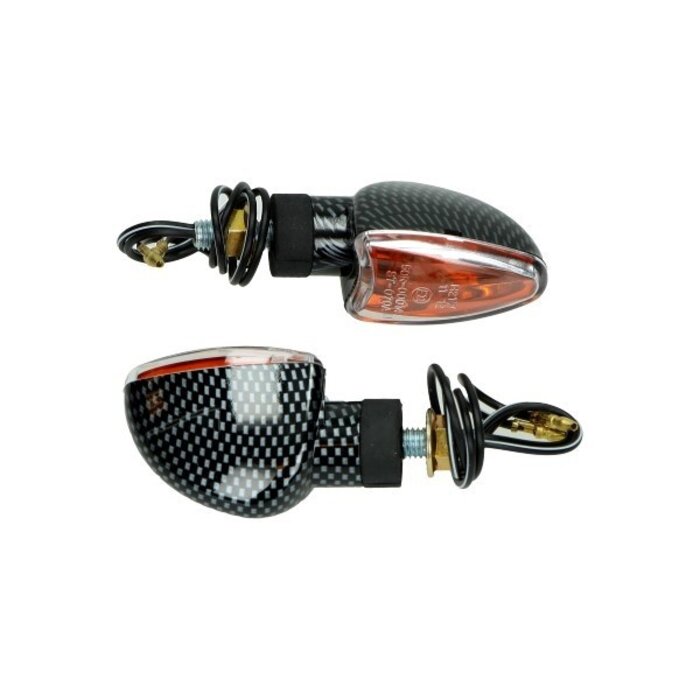 DMP Knipperlichtset - mini model pijl - E-keur - Universeel - carbon/wit DMP
