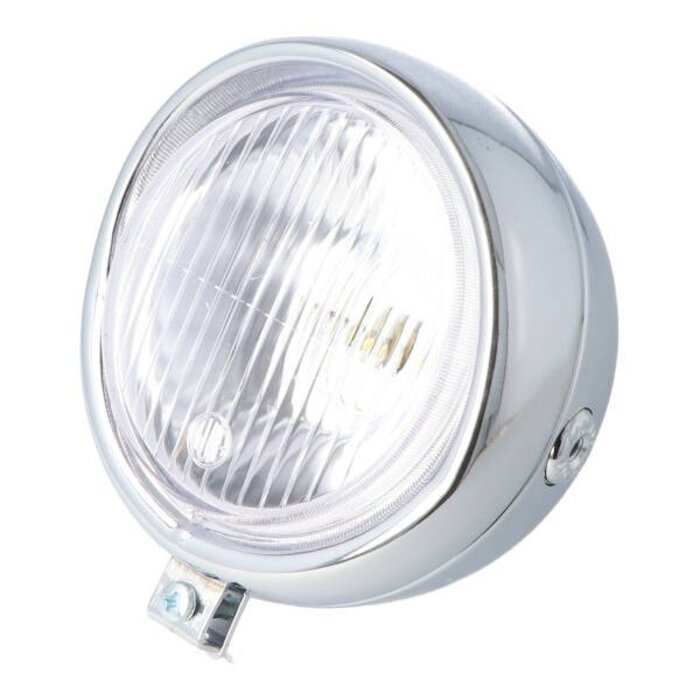 koplamp rond retro (made in EU) univ 130mm chroom