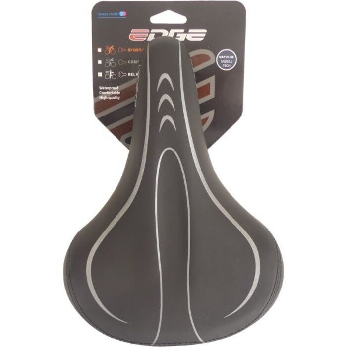 Edge Fietszadel Edge Veneto incl. oppakbeugel en achterlicht - zwart