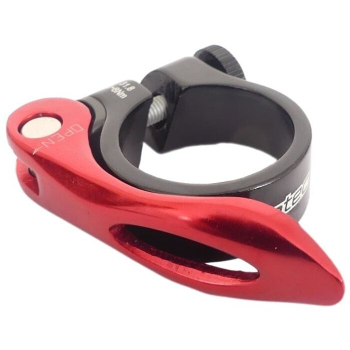 Ergotec Zadelpenklem Ergotec SCQ-0100 ø34,9 aluminium met snelspanner - zwart/rood
