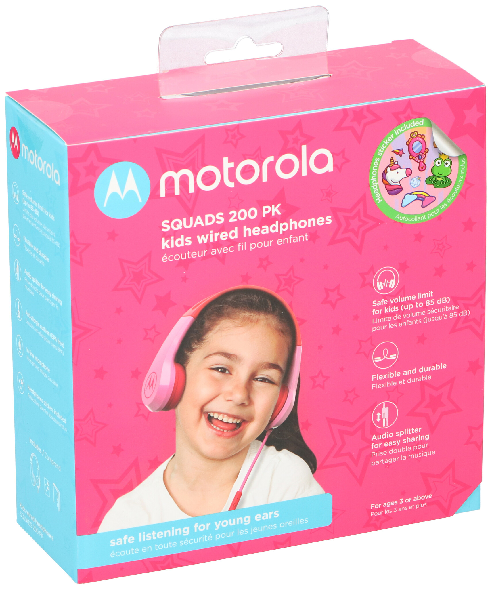 Motorola Squads 200 Koptelefoon Kinderen met Draad Roze