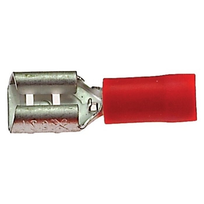 MERKLOOS Kabelschoen connector half geïsoleerd 4.8 x 0.8mm vrouw - rood (100 stuks)