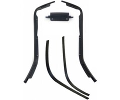 Edge Sierstripset beenschild en treeplank Vespa Primavera, Sprint 5 delig zwart metallic