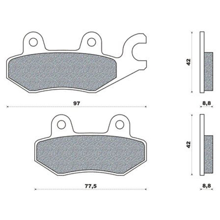 Remblokset Newfren FD0257 Kymco Dink Voor/Achter, Top Boy Achter