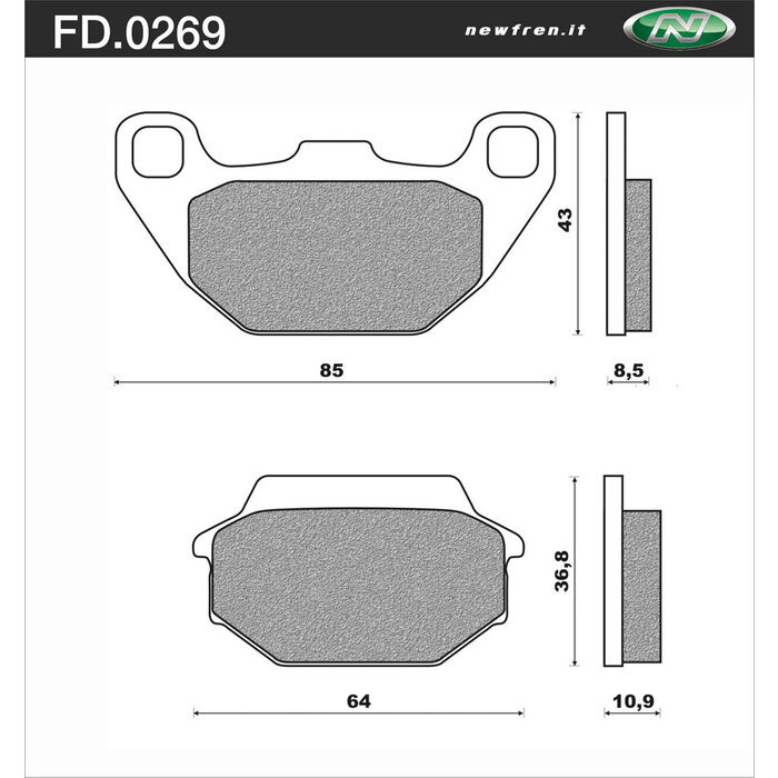 Rembokset Newfren FD0269 Kymco Agility, People - Scooter Active Organic
