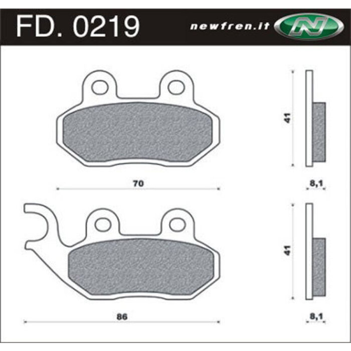 Remblokset Newfren FD0219 Sym Cello, Allo, Fiddle, Jet, Orbit, Symphony - TGB - Peugeot Tweet