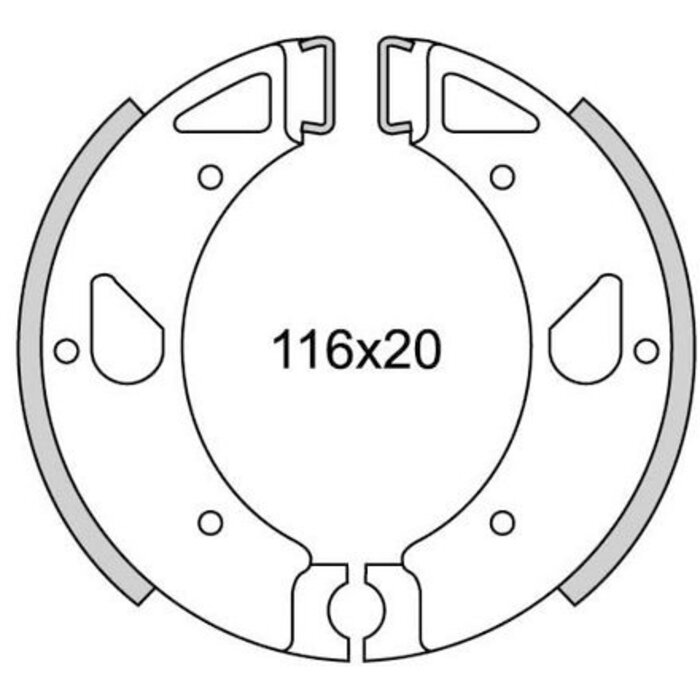 New Fren Remsegment Newfren GF0071 Kreidler Florett-80 Voor/Achter (1980->)  116*20mm