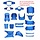 Plaatwerkset - Blauw mat - 18-delig - BTC Roma - China lx/napoli - Gts toscana - Riva - Vespelini - VX50