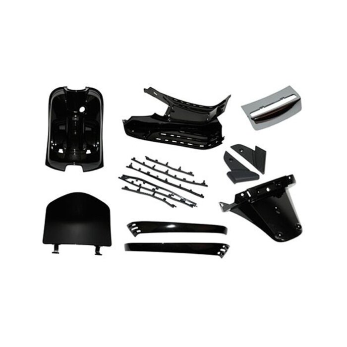 Merkloos Plaatwerkset binnenzijde  - Glans zwart - 98/A - LX - Vespa - 10pcs