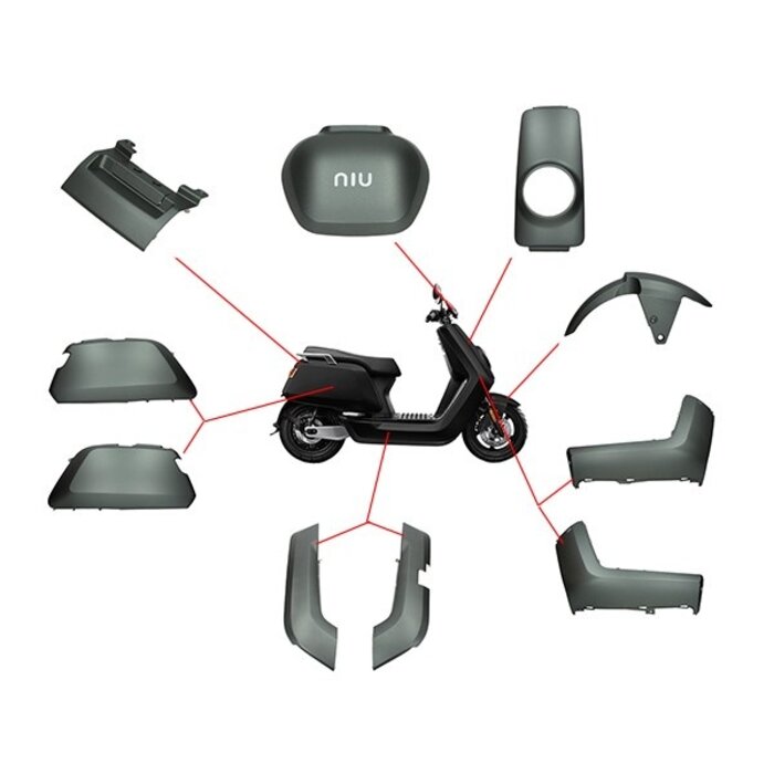 DMP DMP plaatwerkset - NIU - N1 - Titanium - 10-delig