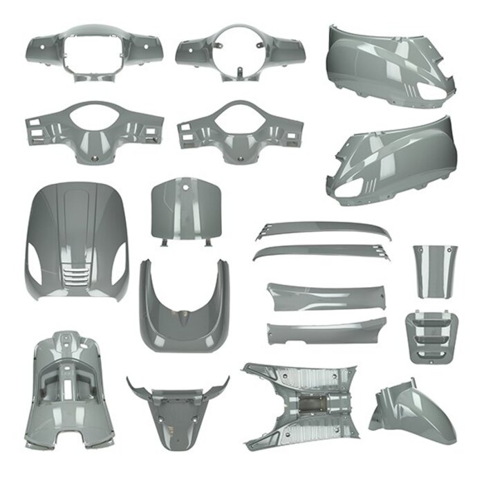 MERKLOOS Merkloos Plaatwerkset Nardo - Grijs - 19-delig - Past op BTC/Riva/China LX/Napoli/GTS/Toscana/VX50