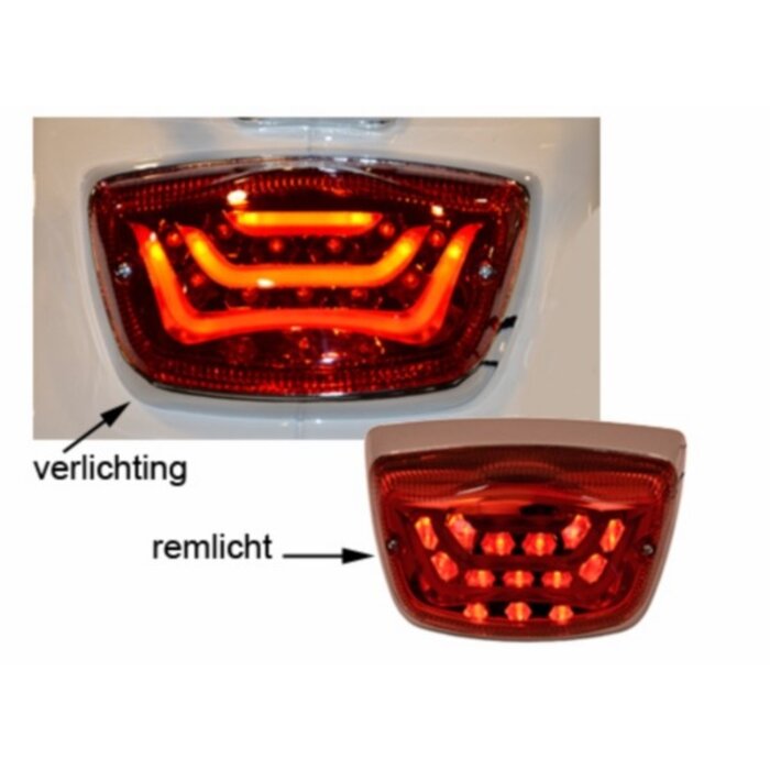 DMP achterlicht led lxv/vespa lx/vespa S rood DMP
