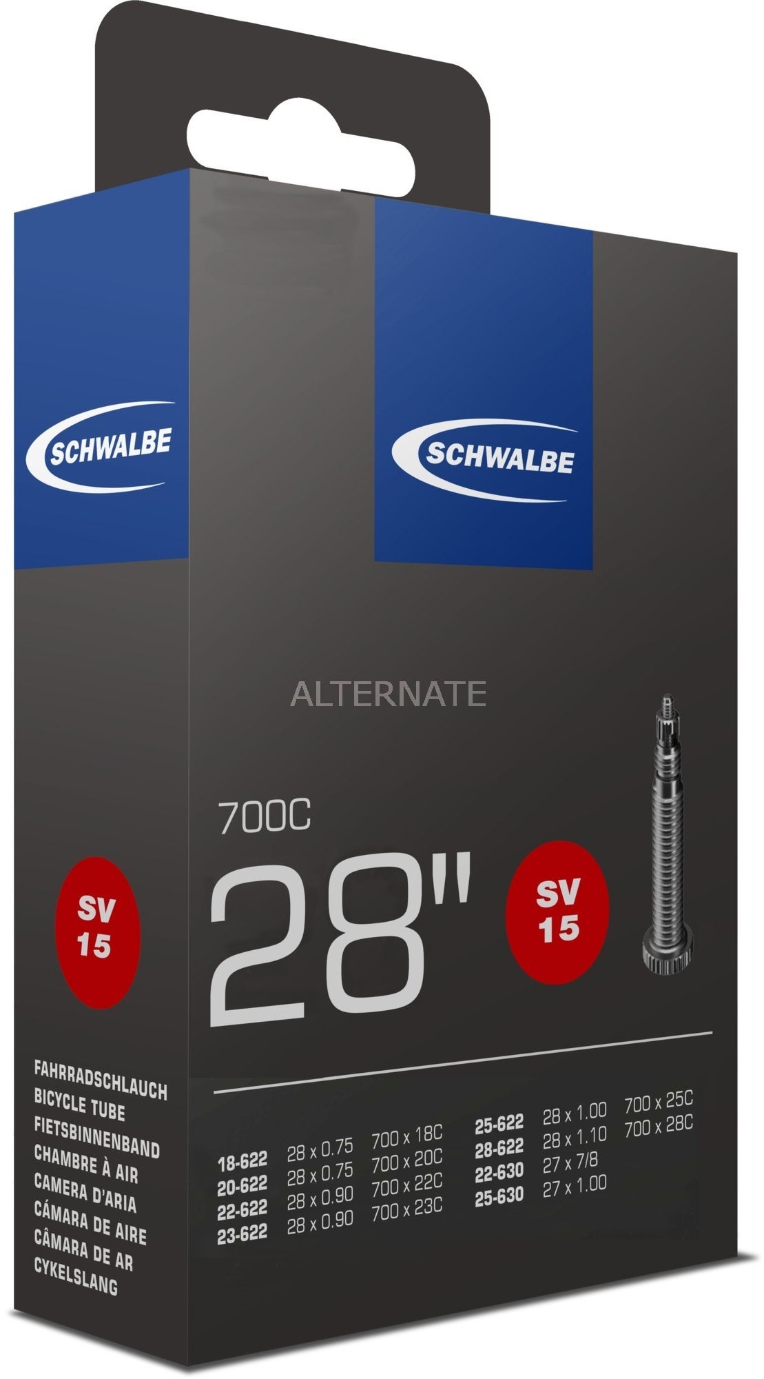 Schwalbe Binnenband Schwalbe SV15 28" / 18/28-622/630 - 50mm ventiel