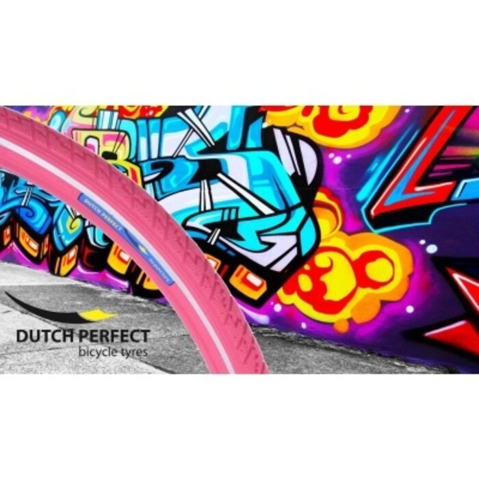 Dutch Perfect Dutch Perfect Buitenband - 28 x 2.00" - ERTRO  50-622 - Anti-lek - Roze met reflectie