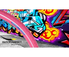 Dutch Perfect Buitenband 28 x 1 ½" / 40-635 no puncture - roze met reflectie