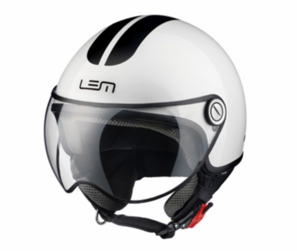 helm demi-jet coolmax glossy roger XS 53/54 wit/zwart lem go fast