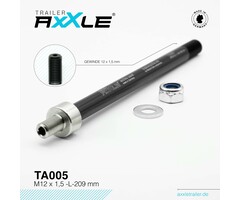 Steekas voor aanhangwagen Radoxx TA005 M12 x 1,5 lengte 209mm