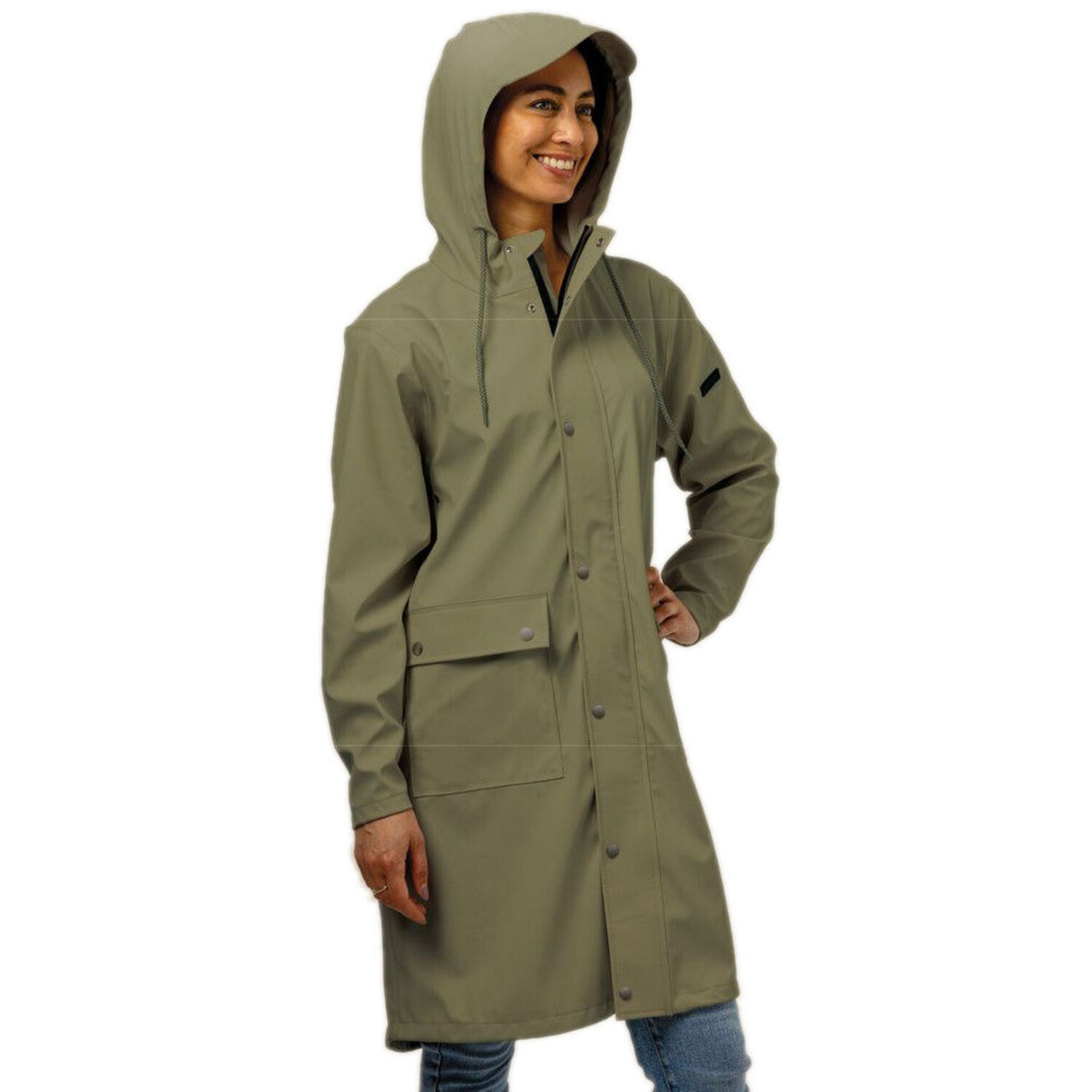 Mirage Regenjas Mirage Rainfall Trenchcoat maat XL gemaakt van polyester soft touch olive green Artsloten