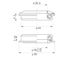 Balhoofdset Neco 1 1/8" semi-geïntegreerd zonder draad - zwart