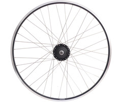 Achterwiel 28" Nexus 8 rollerbrake naaf met met zwarte velg en RVS spaken