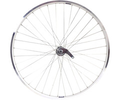 Achterwiel 28 x 1/4" ZAC 19 met favorit remnaaf - zilver