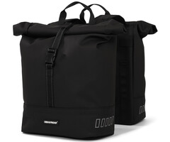 Gerecyclede dubbele fietstas Urban Proof Rolltop 38 liter 30 x 15 x 42 cm - zwart