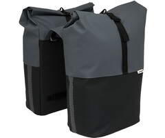 Dubbele fietstas New Looxs Nyborg 34 liter - 30 x 17 x 37cm (x2) - donkergrijs/zwart