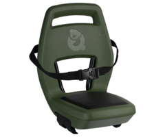 Qibbel Kinderzitje achter Qibbel 6+ Junior 6+ met voetsteunen, gordel en beschermplaat - groen/zwart