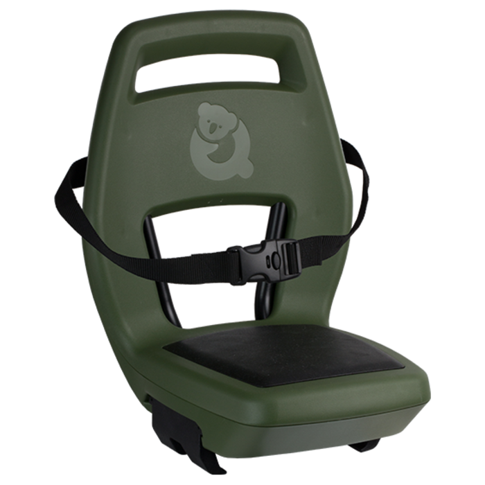 Qibbel Kinderzitje achter Qibbel 6+ Junior 6+ met voetsteunen, gordel en beschermplaat - groen/zwart