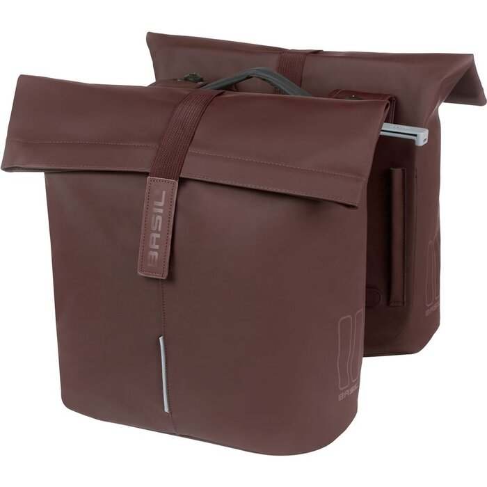 Basil Dubbele fietstas Basil City MIK 28-32 liter 12 x 30 x 33 cm - roasted brown